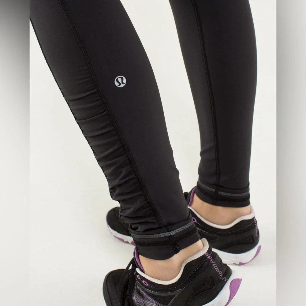 Lululemon Speed Tight *Brushed Interlock Black / Quilt Winter 13-28 size 6
